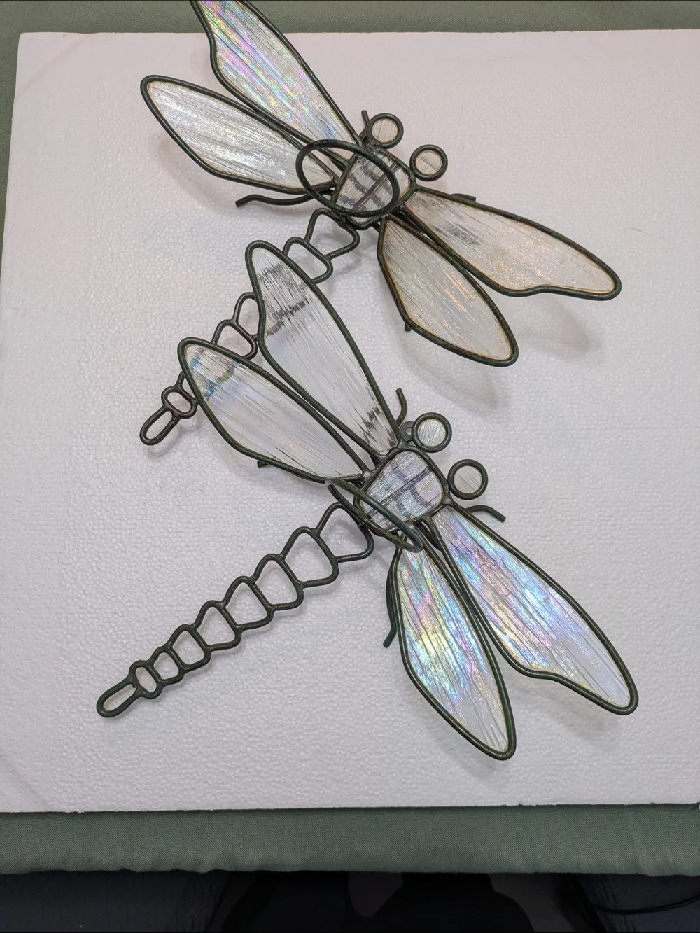 Large Scale Handcrafted Iridescent Dragonfly Wall Decor